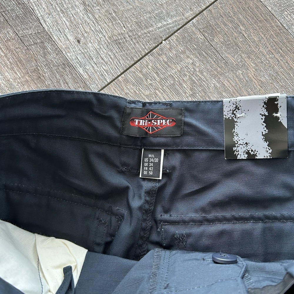 NEW Tru-Spec 24-7 Tactical Cargo Pants Mens 34x30 Dark Navy Blue Ripstop Tech - Picture 4 of 7